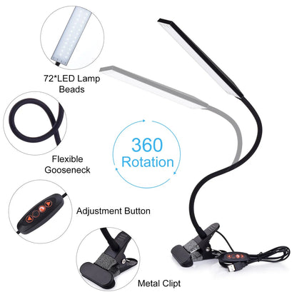 LED Clip - On Desk Lamp - DailyBasicNeeds.com