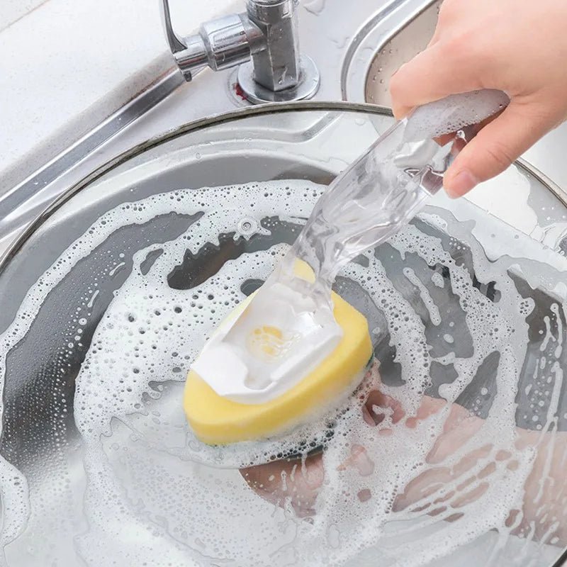 Long - Handle Dish Brush with Soap Dispenser - DailyBasicNeeds.com