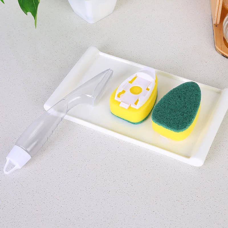 Long - Handle Dish Brush with Soap Dispenser - DailyBasicNeeds.com