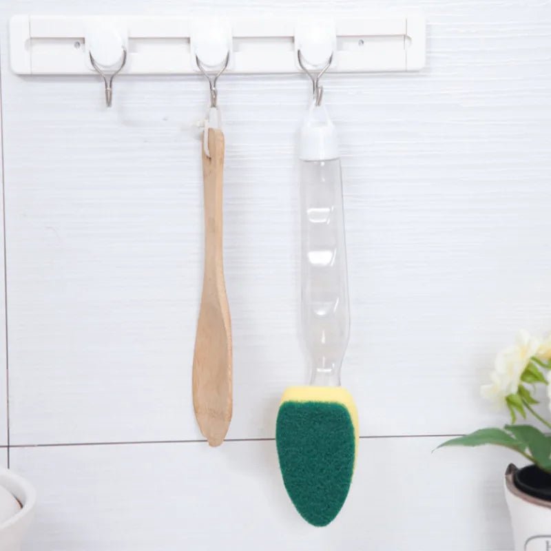 Long - Handle Dish Brush with Soap Dispenser - DailyBasicNeeds.com