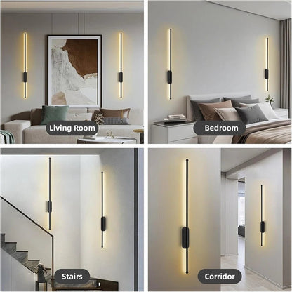 Modern LED Strip Wall Sconce – 3 Color Dimmable Minimalist Wall Light for Bedroom, Hallway & Living Room - DailyBasicNeeds.com