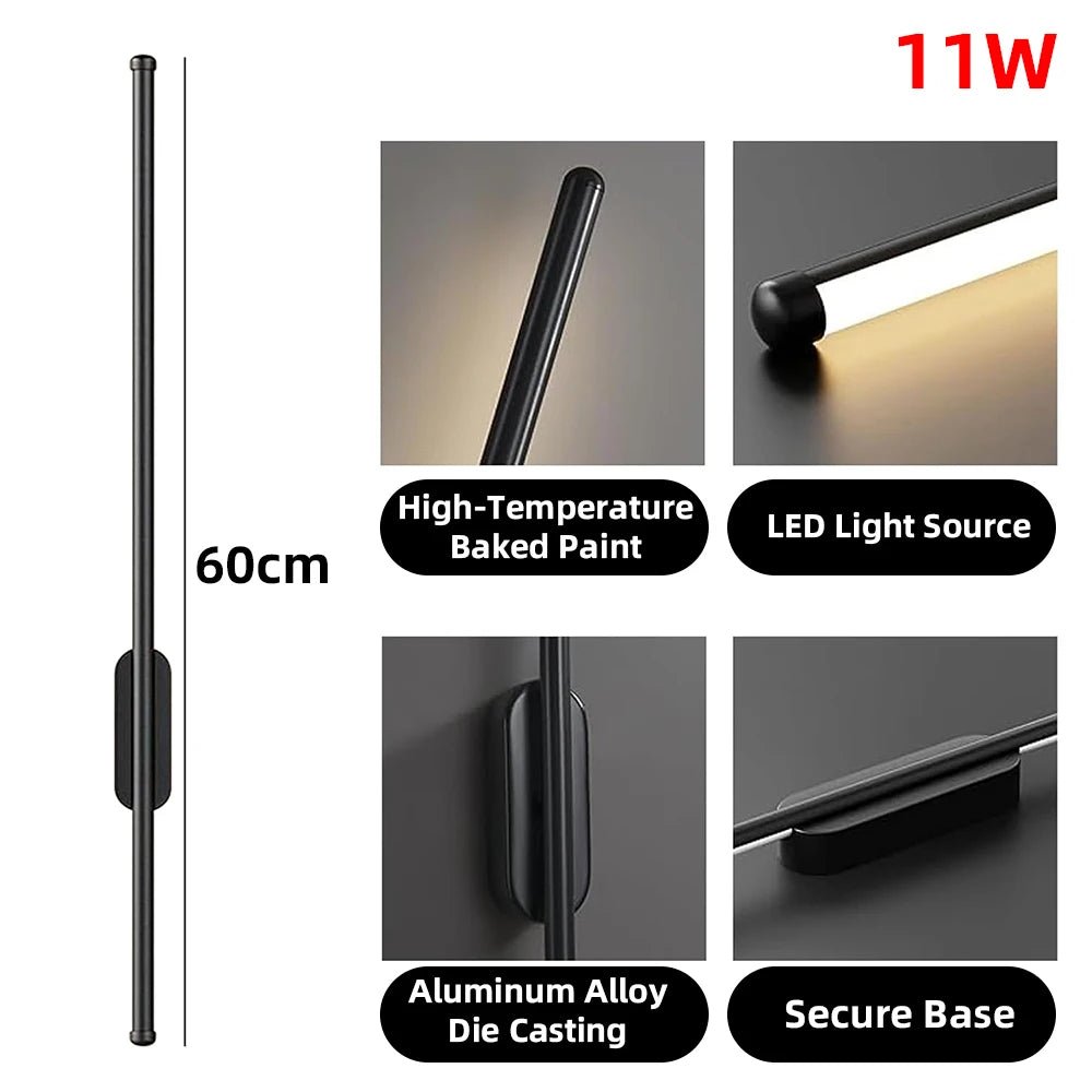 Modern LED Strip Wall Sconce – 3 Color Dimmable Minimalist Wall Light for Bedroom, Hallway & Living Room - DailyBasicNeeds.com