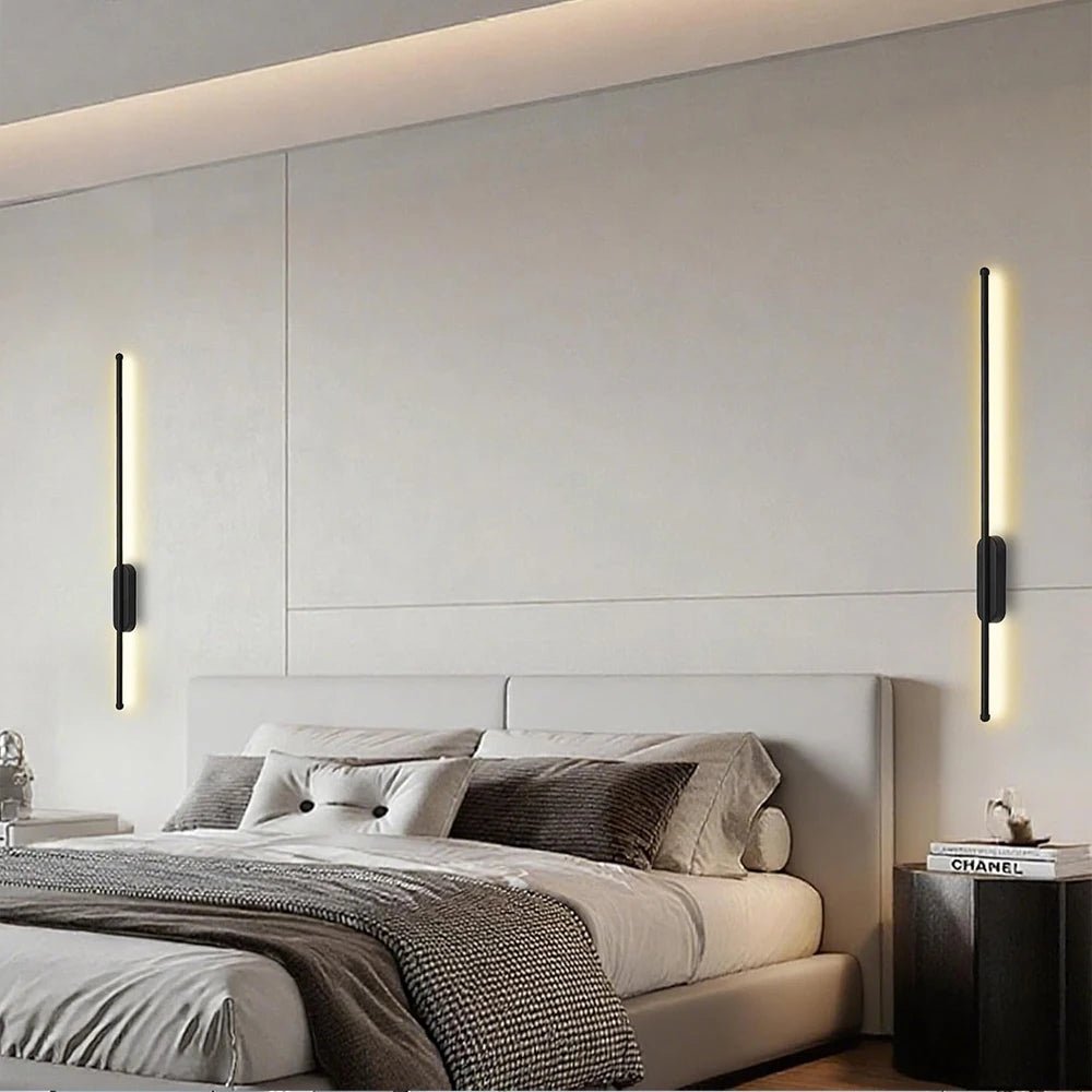 Modern LED Strip Wall Sconce – 3 Color Dimmable Minimalist Wall Light for Bedroom, Hallway & Living Room - DailyBasicNeeds.com