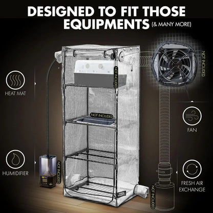 Mushroom Grow Tent Kit with LED Light - DailyBasicNeeds.com