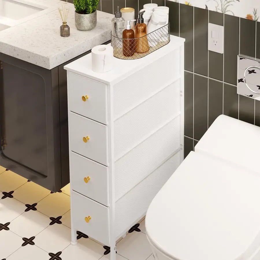 Narrow Nightstand Dresser with 4 Drawers - DailyBasicNeeds.com
