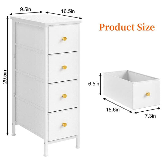 Narrow Nightstand Dresser with 4 Drawers - DailyBasicNeeds.com
