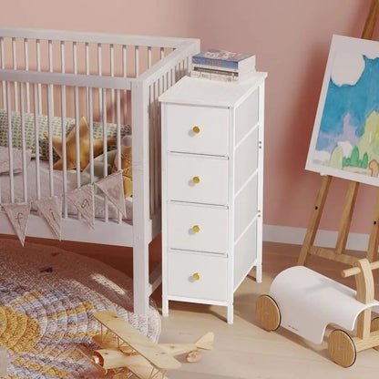 Narrow Nightstand Dresser with 4 Drawers - DailyBasicNeeds.com