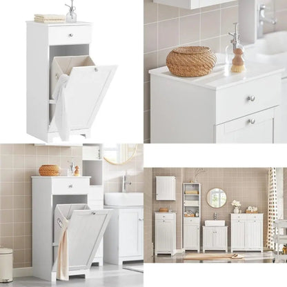 Narrow Space - Saving Tilt - Out Laundry Hamper Cabinet - DailyBasicNeeds.com