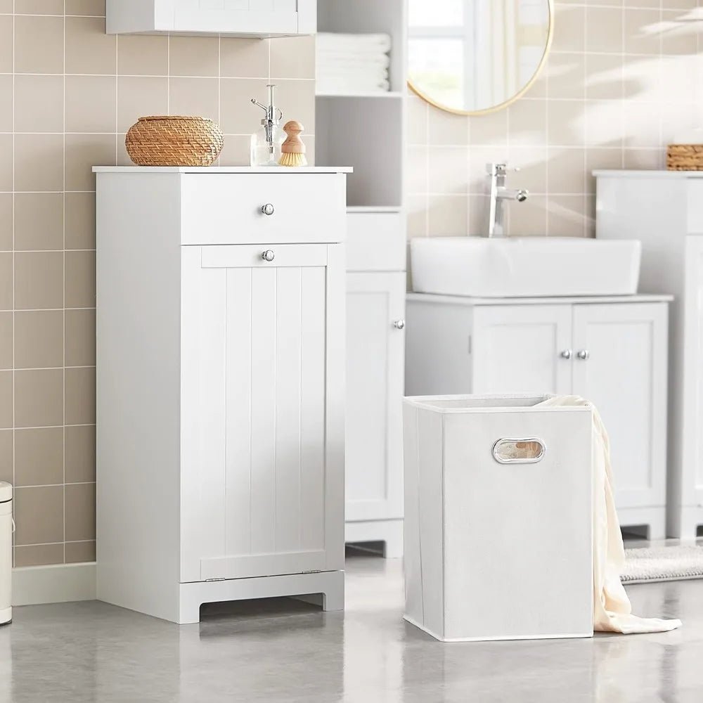 Narrow Space - Saving Tilt - Out Laundry Hamper Cabinet - DailyBasicNeeds.com