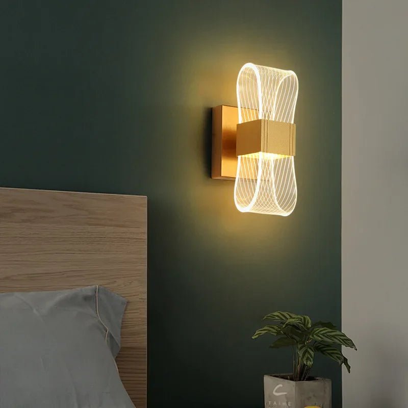 Nordic Luxury LED Wall Lamp – Modern Gold Wall Sconce with 3 Color Lighting for Bedroom, Hallway & Living Room - DailyBasicNeeds.com