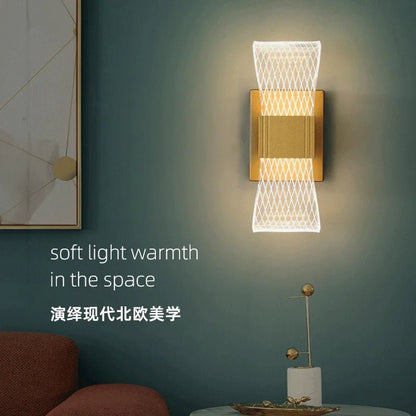 Nordic Luxury LED Wall Lamp – Modern Gold Wall Sconce with 3 Color Lighting for Bedroom, Hallway & Living Room - DailyBasicNeeds.com