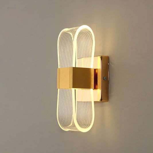 Nordic Luxury LED Wall Lamp – Modern Gold Wall Sconce with 3 Color Lighting for Bedroom, Hallway & Living Room - DailyBasicNeeds.com