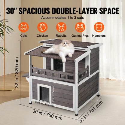 Outdoor Cat House Weatherproof Feral Cat Shelter - DailyBasicNeeds.com