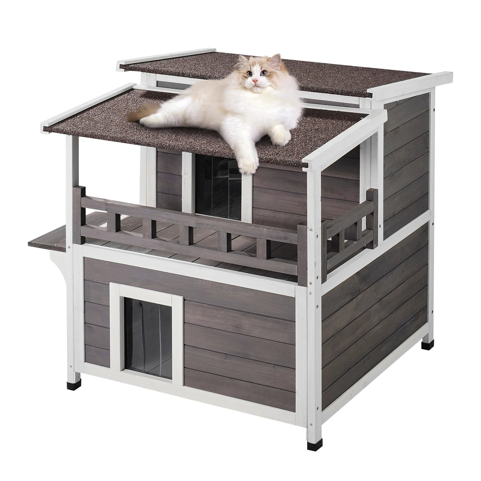 Outdoor Cat House Weatherproof Feral Cat Shelter - DailyBasicNeeds.com
