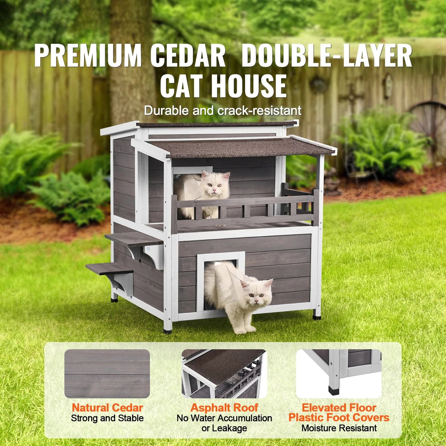 Outdoor Cat House Weatherproof Feral Cat Shelter - DailyBasicNeeds.com