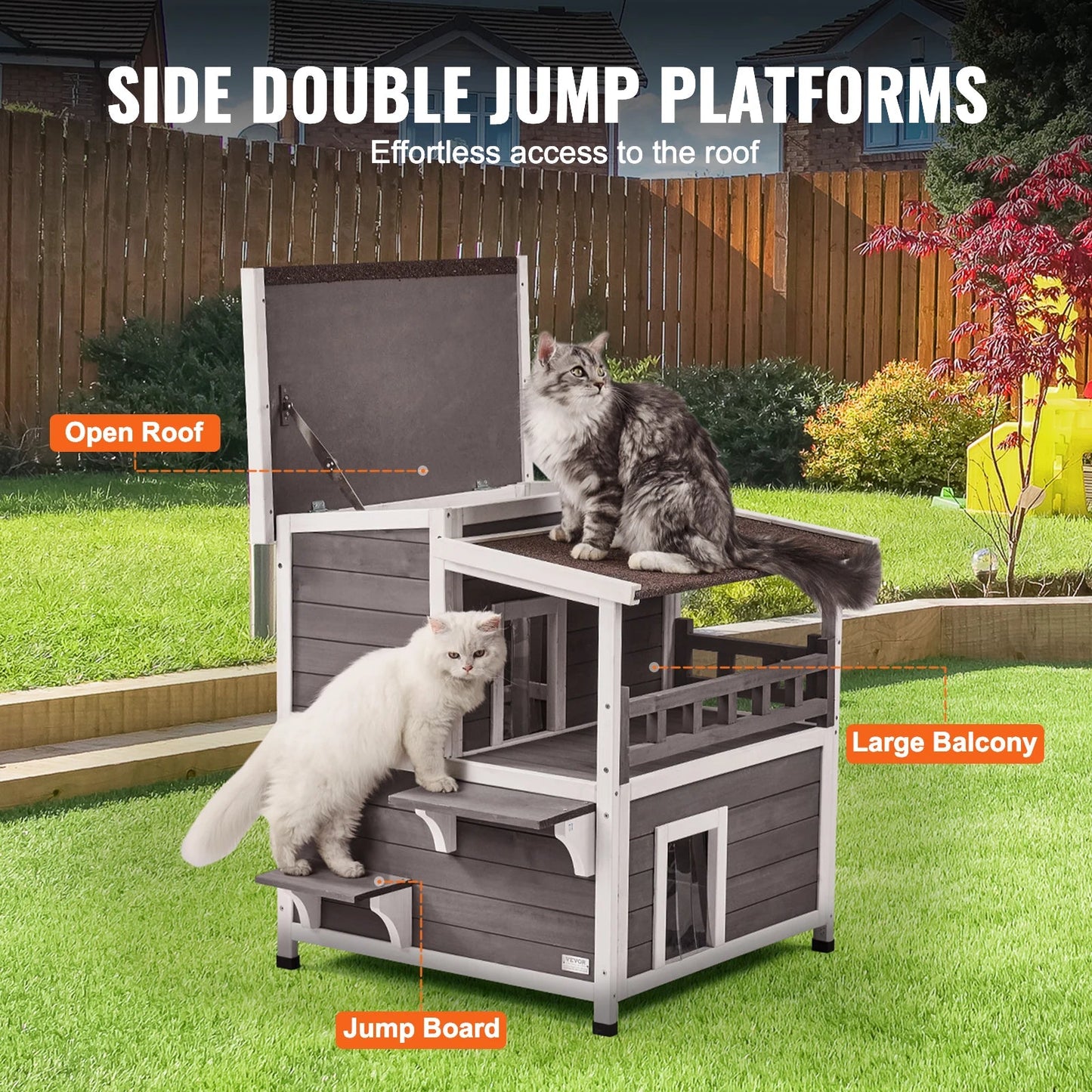 Outdoor Cat House Weatherproof Feral Cat Shelter - DailyBasicNeeds.com