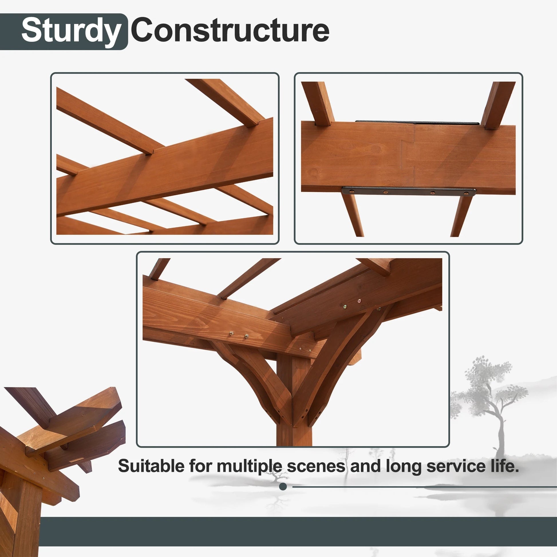Outdoor Gazebo Wooden Grape Pergola - DailyBasicNeeds.com