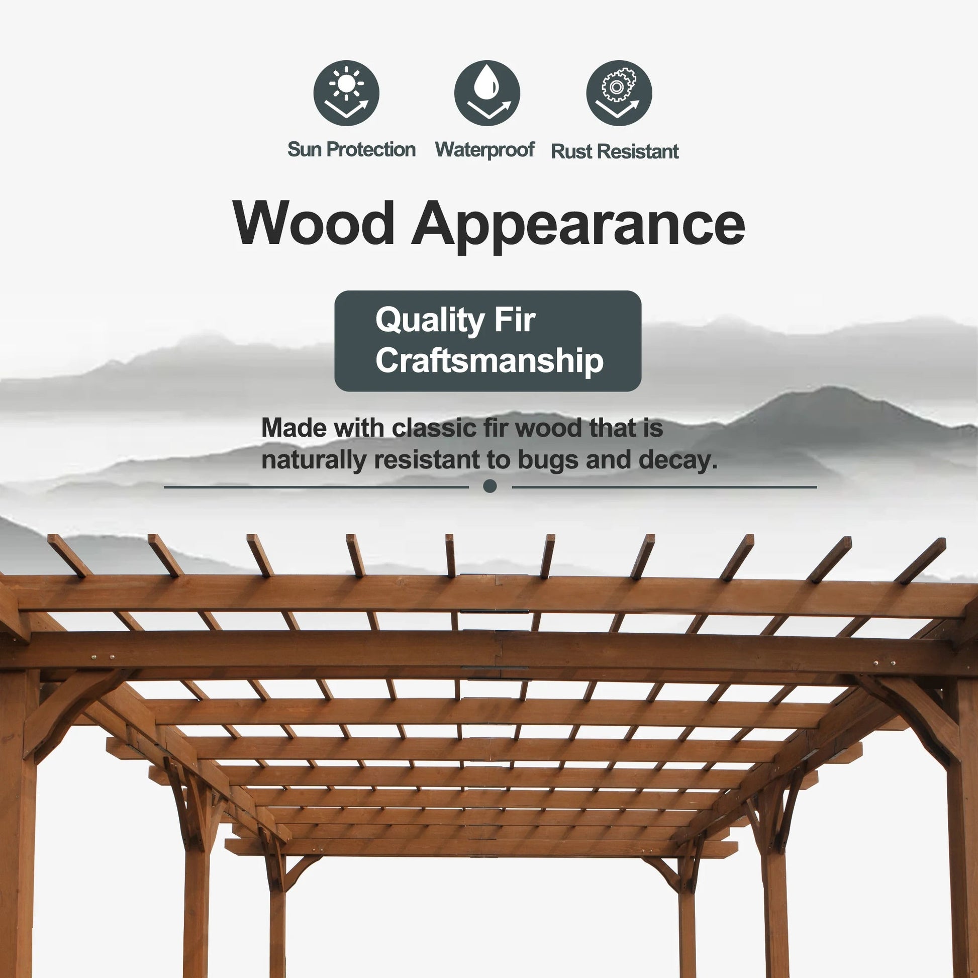 Outdoor Gazebo Wooden Grape Pergola - DailyBasicNeeds.com