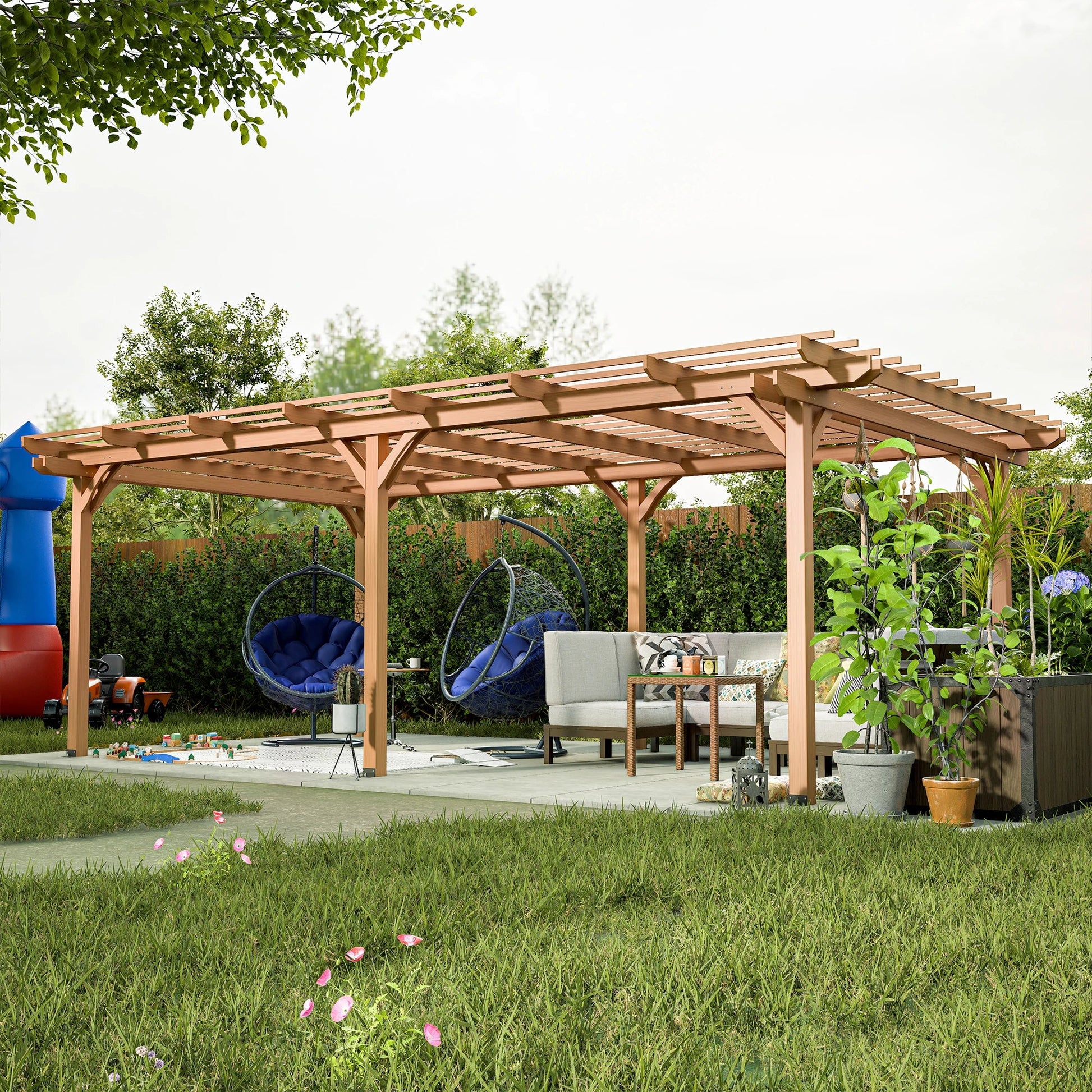 Outdoor Gazebo Wooden Grape Pergola - DailyBasicNeeds.com