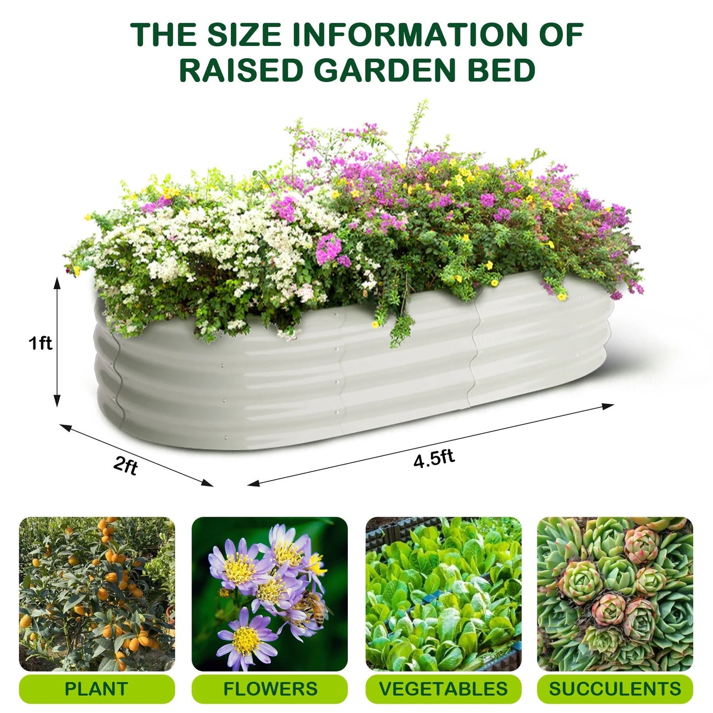 Oval Raised Garden Bed - DailyBasicNeeds.com