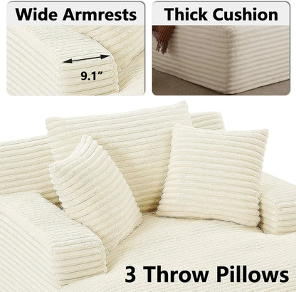 Oversized Chaise Lounge Chair with 3 Comfy Pillows - DailyBasicNeeds.com