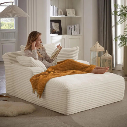 Oversized Chaise Lounge Chair with 3 Comfy Pillows - DailyBasicNeeds.com