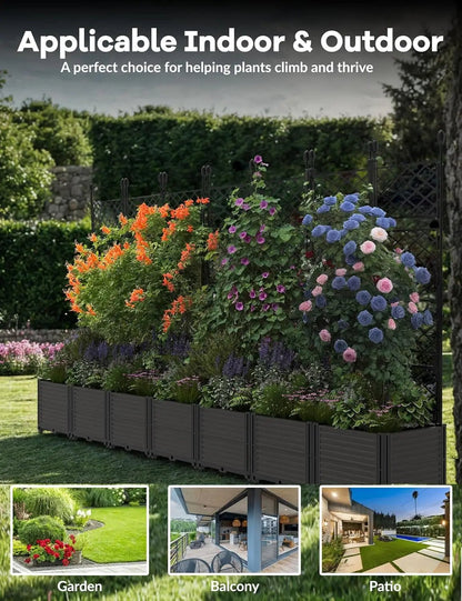 Plastic Planter Box w/ Trellis Rack - DailyBasicNeeds.com