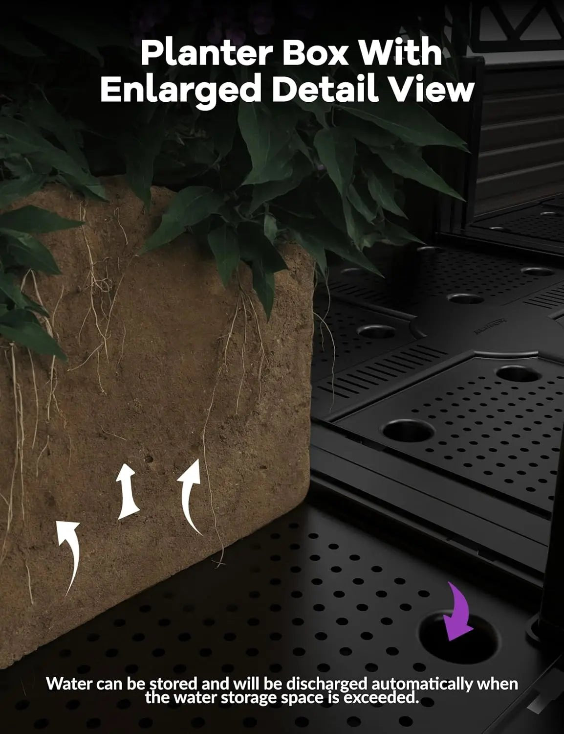 Plastic Planter Box w/ Trellis Rack - DailyBasicNeeds.com