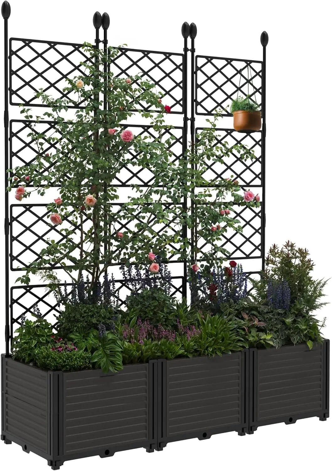 Plastic Planter Box w/ Trellis Rack - DailyBasicNeeds.com