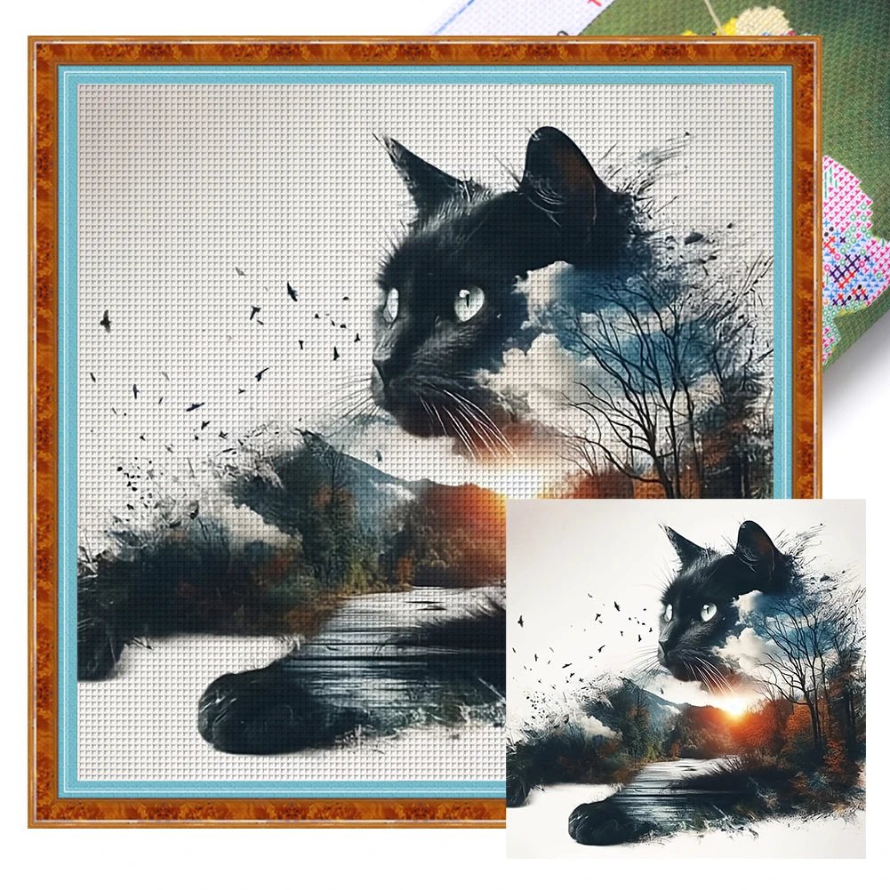Printed Cat Cross Stitch Kit Art - DailyBasicNeeds.com