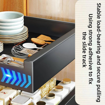 Pull - Out Cabinet Organizer Drawer (Carbon Steel) - DailyBasicNeeds.com