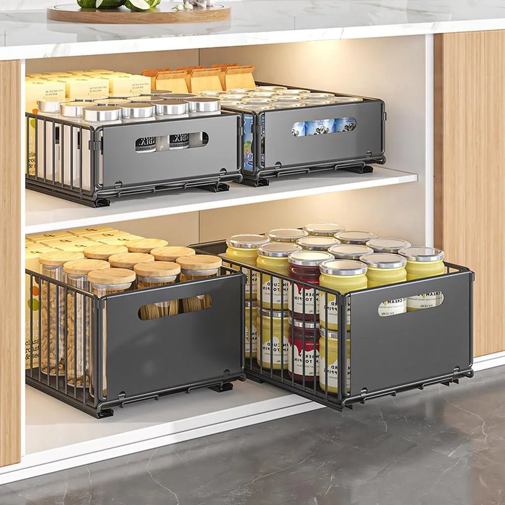 Pull Out Cabinet Organizer Rack - DailyBasicNeeds.com