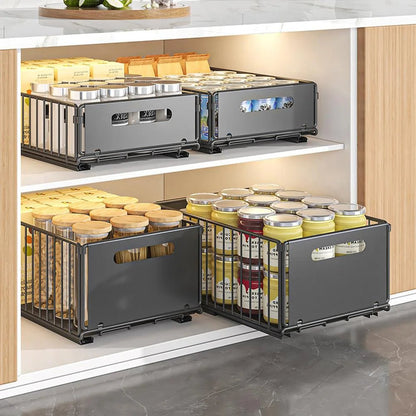 Pull Out Cabinet Organizer Rack - DailyBasicNeeds.com
