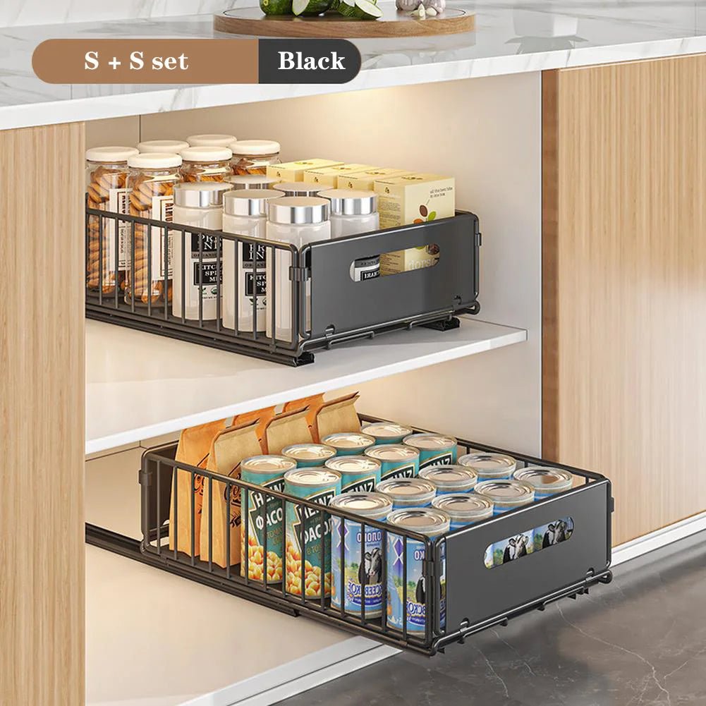 Pull Out Cabinet Organizer Rack - DailyBasicNeeds.com