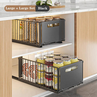 Pull Out Cabinet Organizer Rack - DailyBasicNeeds.com