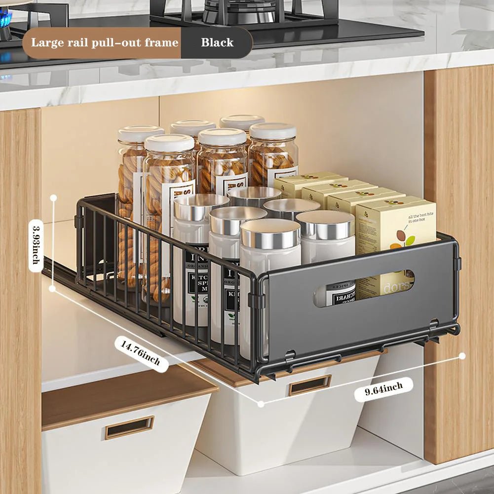 Pull Out Cabinet Organizer Rack - DailyBasicNeeds.com