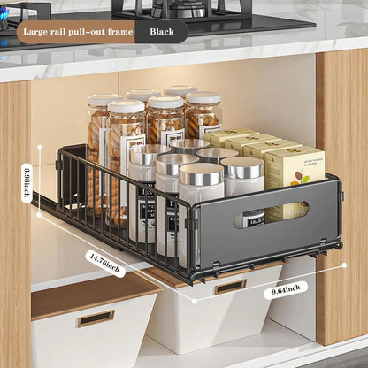 Pull Out Cabinet Organizer Rack - DailyBasicNeeds.com