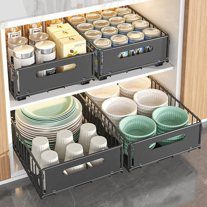 Pull Out Cabinet Organizer Rack - DailyBasicNeeds.com