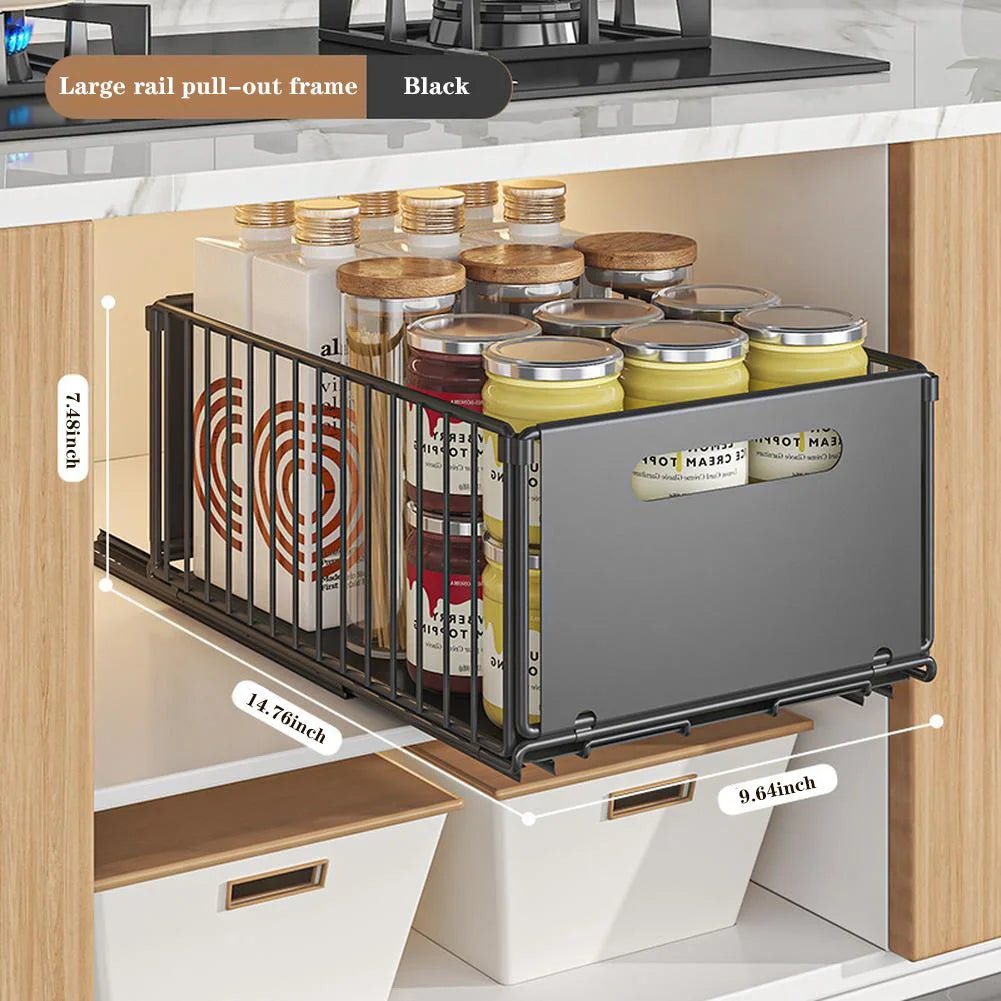 Pull Out Cabinet Organizer Rack - DailyBasicNeeds.com