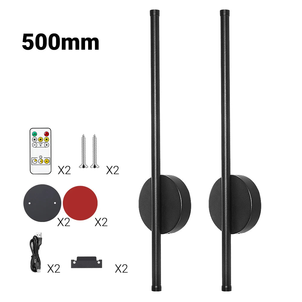 Rechargeable Wall Light LED 50 80cm Dimming Wall Sconce with Remote Control 2 - pack - DailyBasicNeeds.com