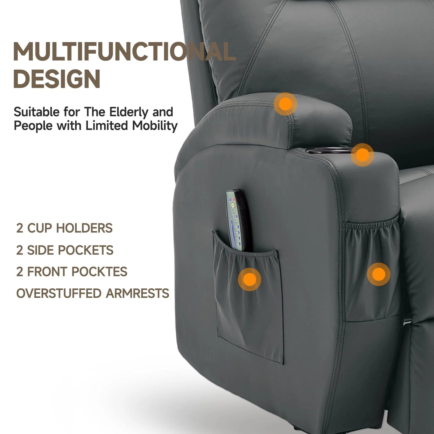 Recliner Chair with Massage and Heat - DailyBasicNeeds.com