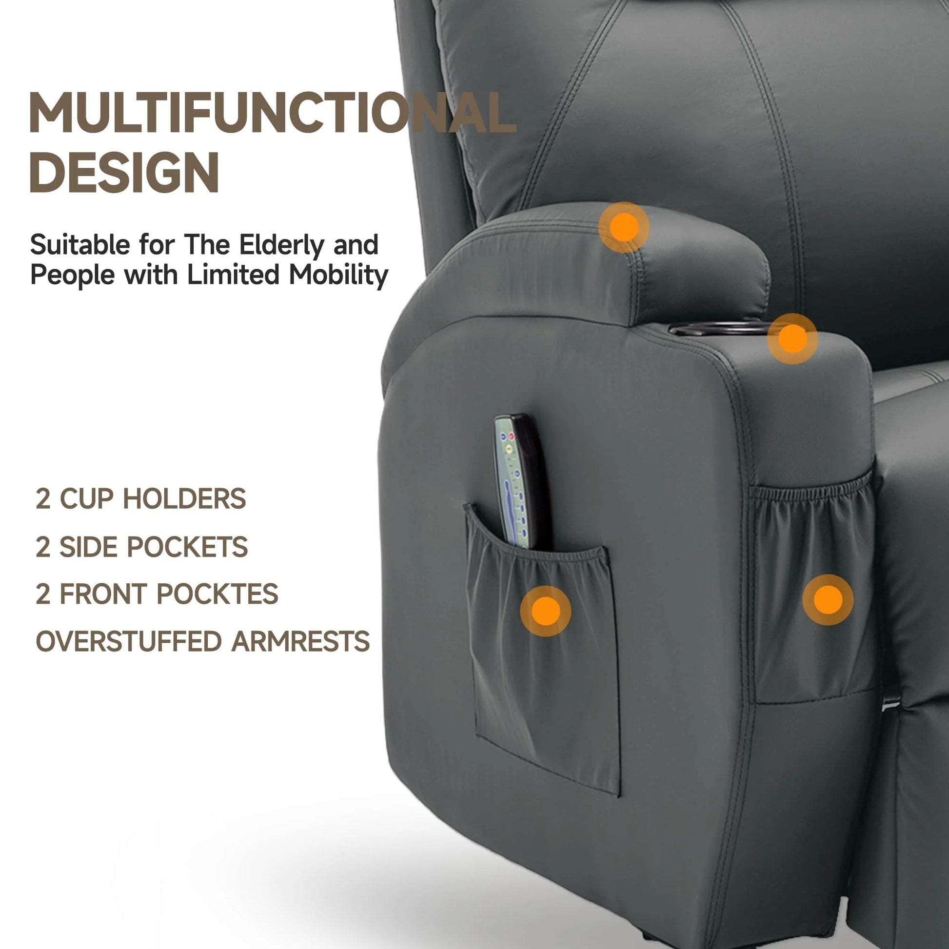 Recliner Chair with Massage and Heat - DailyBasicNeeds.com