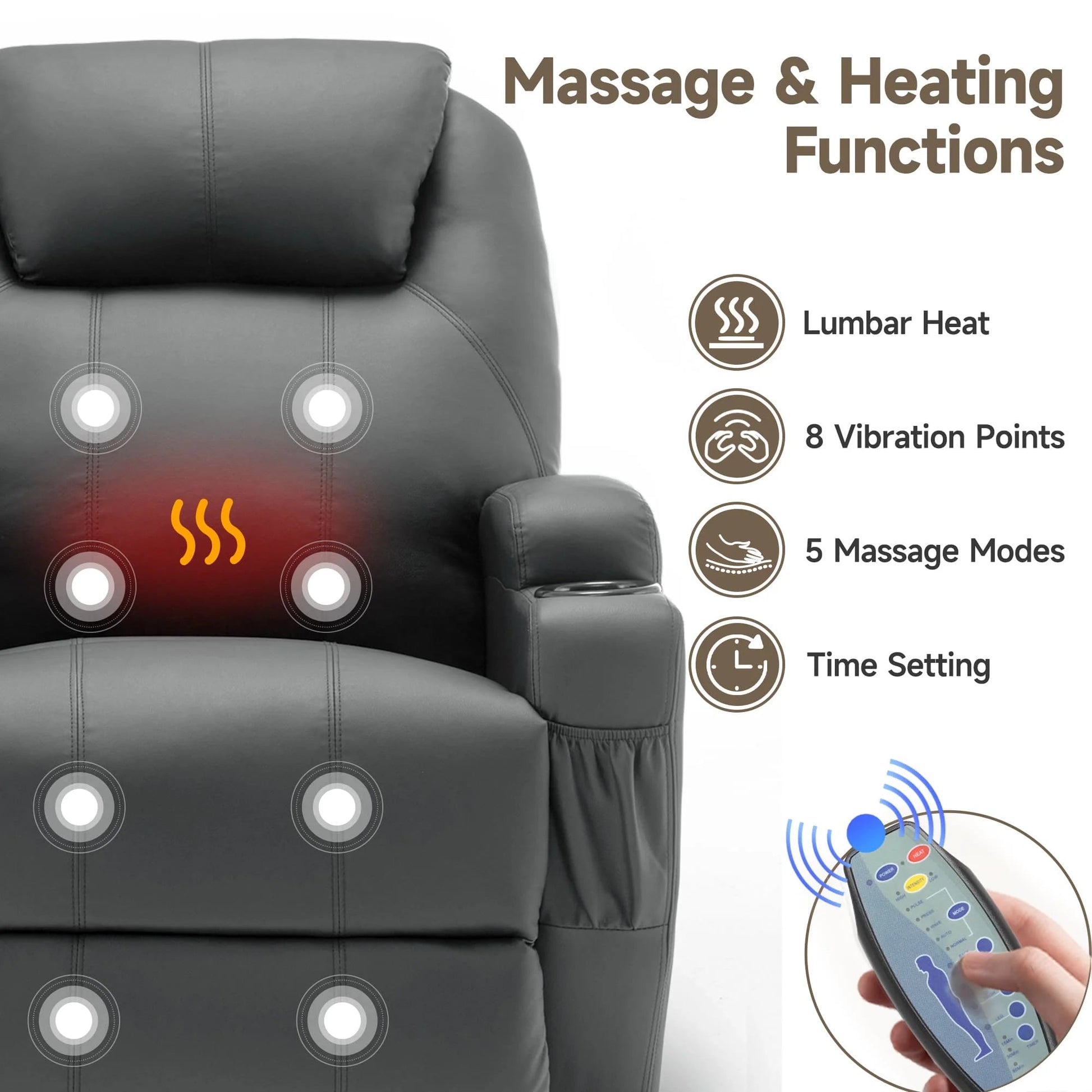 Recliner Chair with Massage and Heat - DailyBasicNeeds.com
