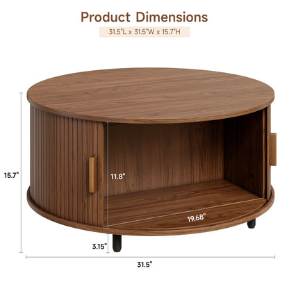 Round Coffee Table with Storage - DailyBasicNeeds.com