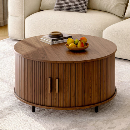 Round Coffee Table with Storage - DailyBasicNeeds.com