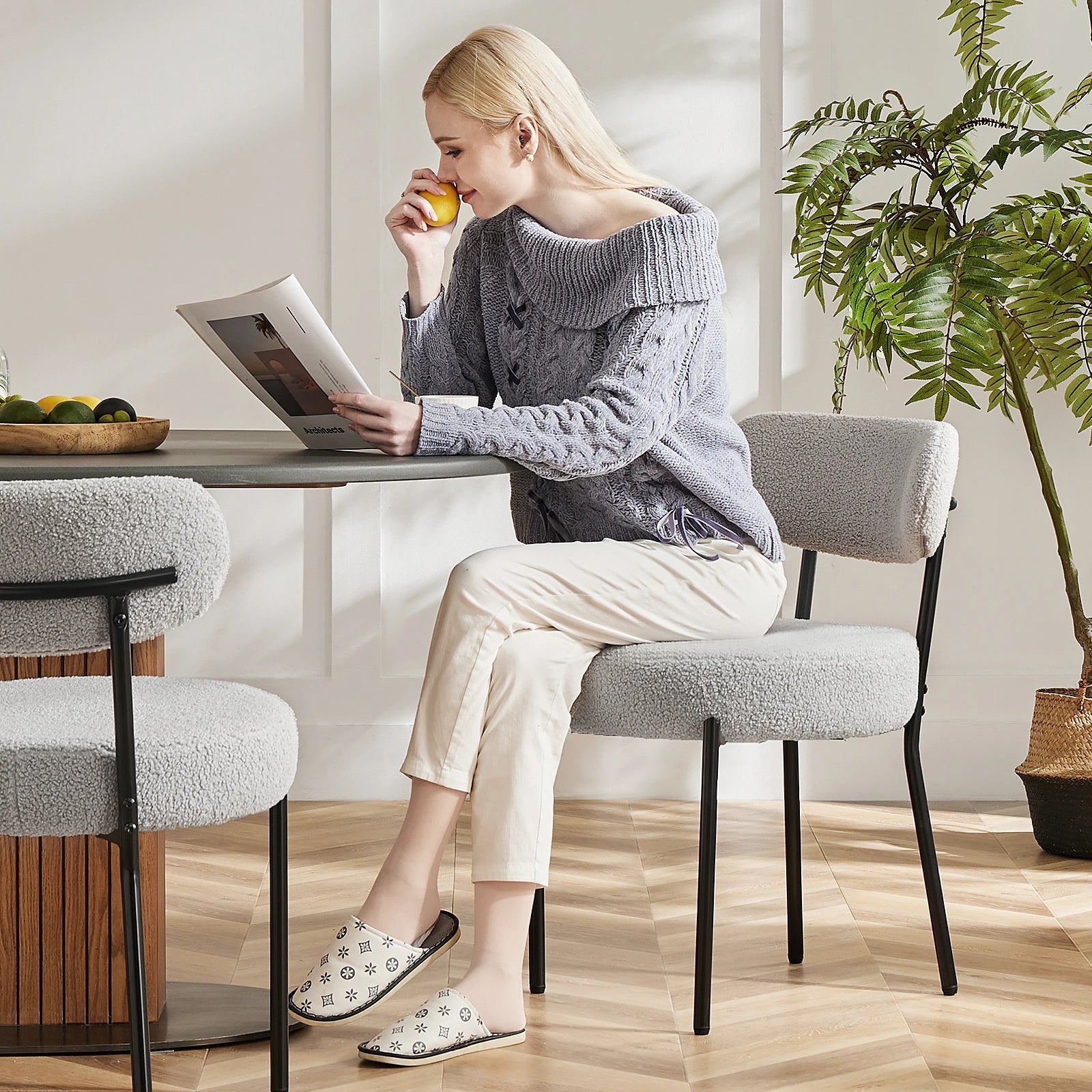 Round Dining Chairs Set of 2 - DailyBasicNeeds.com