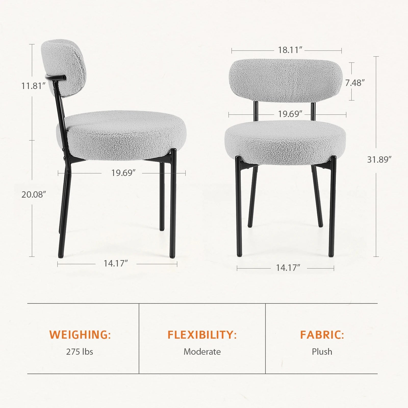 Round Dining Chairs Set of 2 - DailyBasicNeeds.com