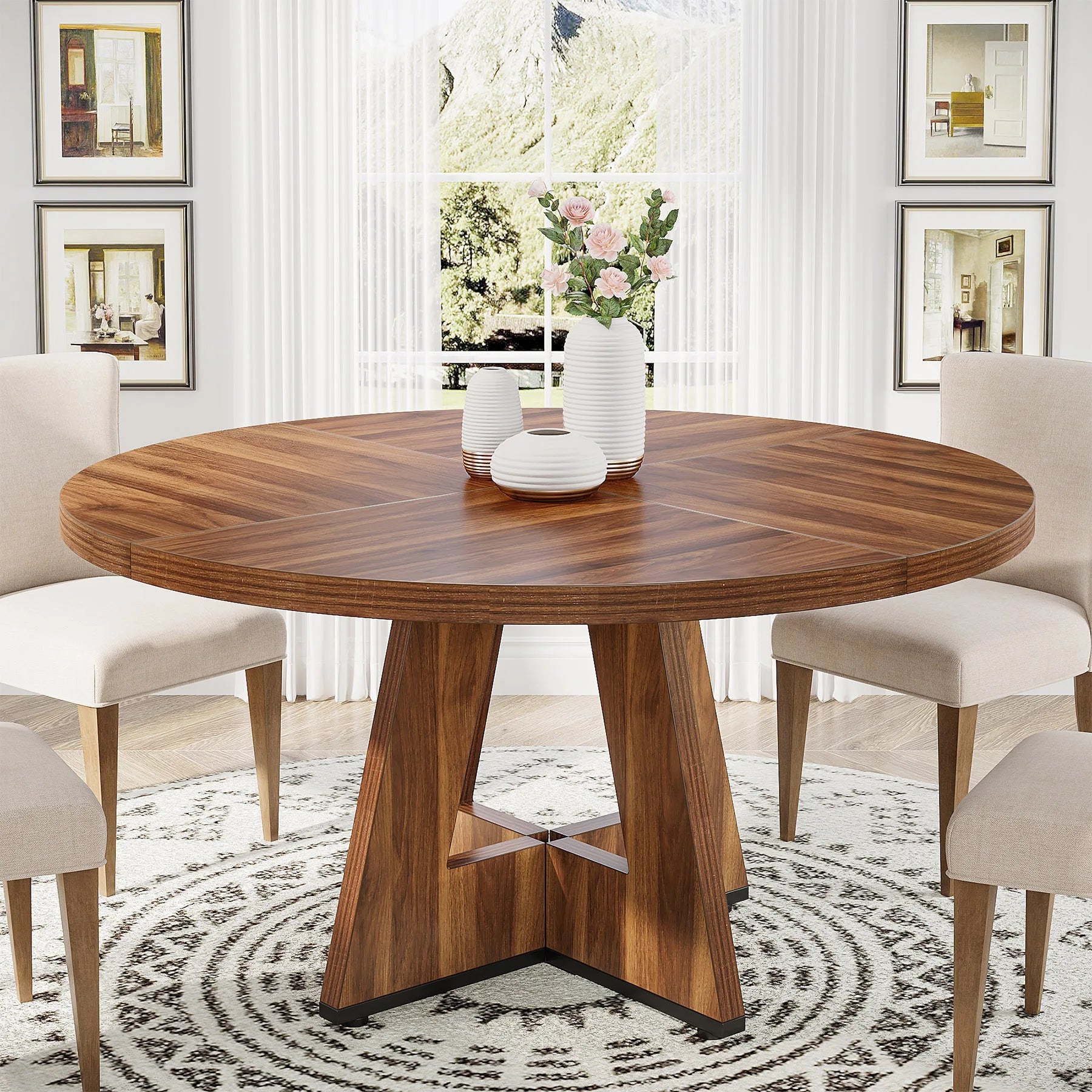 Round Dining Table for 4 - DailyBasicNeeds.com