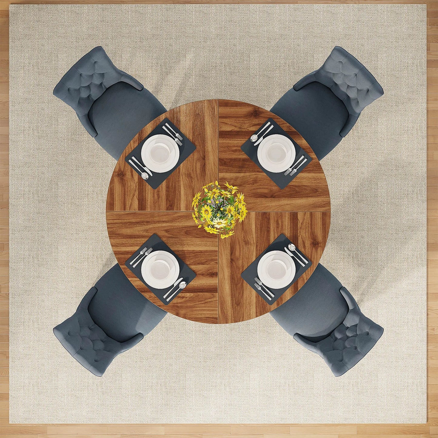 Round Dining Table for 4 - DailyBasicNeeds.com