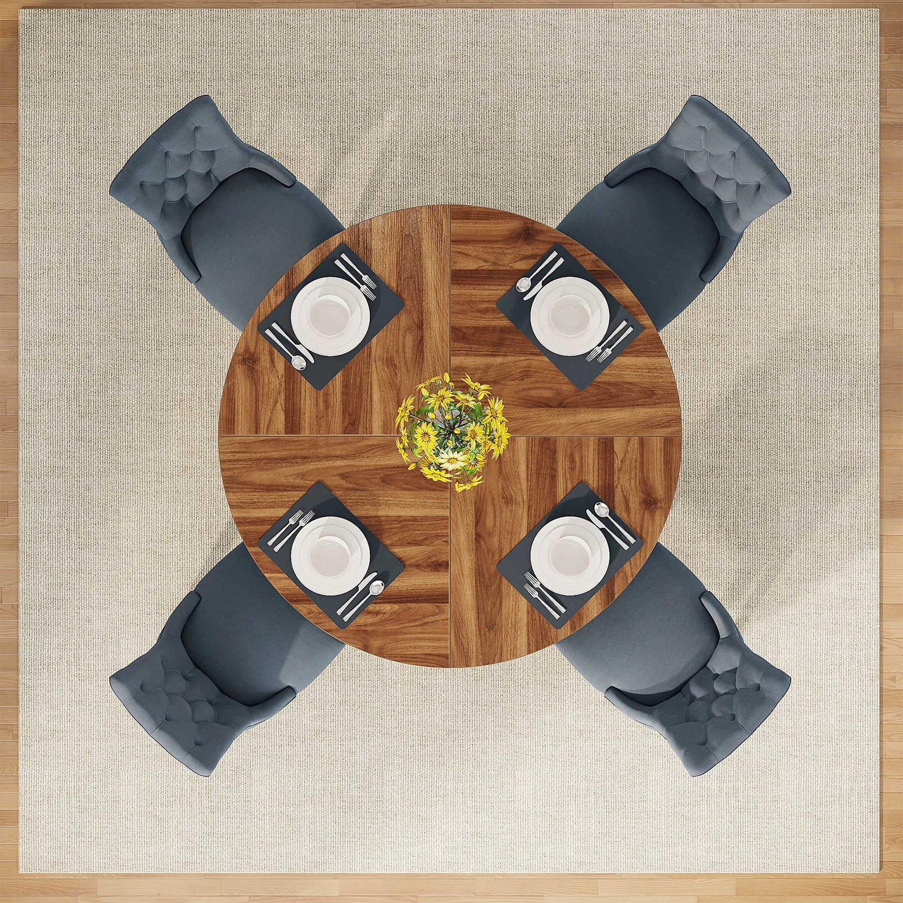 Round Dining Table for 4 - DailyBasicNeeds.com